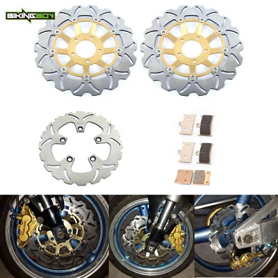 Rotores de freno delanteros traseros + pastillas para Suzuki GSXR750 88-93 GSXR1100 1989-1992 GSXR600 Foto 1 de 4