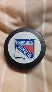1990-91 Binghamton Rangers (AHL New York Rangers) official game used puck