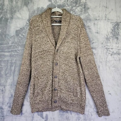 Cárdigan Express Suéter Para Hombres L Chal Cuello Bolsillos Abuelo Academia Preppy Foto 1 de 4