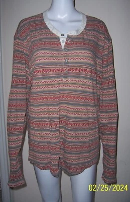 Альтернативная одежда мужчин многоцветные полоски длинным рукавом рубашка XL размер 100% хлопок - Изображение 1 из 4