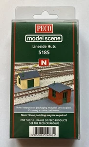 Peco model scene #5185 - N Gauge - Lineside Huts Set (2) New In Pack - Picture 1 of 2