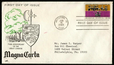 US 1965 FDC #1265 -5c Magna Carta Issue First Day Cover MARG - Image 1 of 2