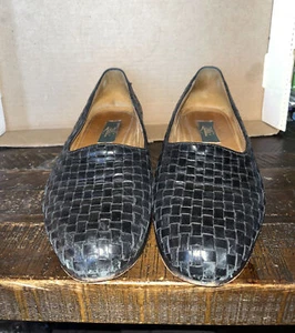Zelli Mens Shoes Italy Sz 9.5 M Loafer Woven Basket Weave Brown Leather - Picture 1 of 8