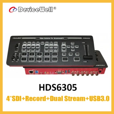 Devicewell HDS6305 4-CH SDI Input Chroma Video Switcher for Broadcast TV Studio - Image 1 of 4