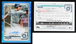 2020 Bowman Chrome Prospect Blue Refractor /150 Austin Shenton #CPA-ASH Auto