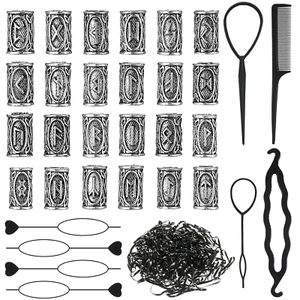 24 Piece Norse Vikings Runes Hair Beard Beads for Bracelets Necklace Accessories - Picture 1 of 12