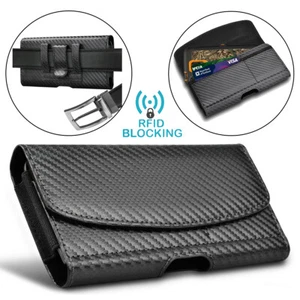 Universal Cell Phone Holster Carring Pouch w/Belt Clip Loop Leather Wallet Case - Picture 1 of 12
