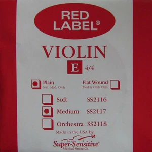 Cuerda de violín E 4/4 mediana lisa etiqueta roja súper sensible SS2117 instrumento - Imagen 1 de 1