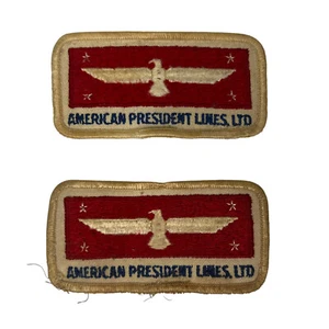 Par De Parches LTD American President Lines de Colección APL Rojo Blanco Azul Raro - Imagen 1 de 7