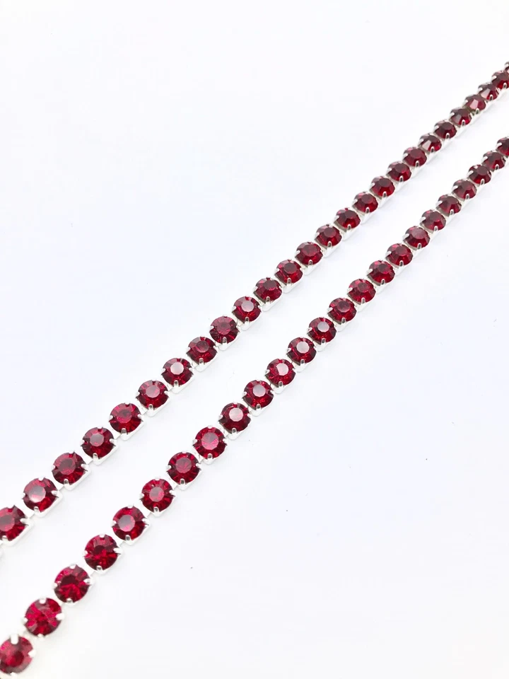 SS16 3.9mm Colour Diamante Rhinestone Crystal Chain A Quality Silver Base 1M - Image 1 of 1