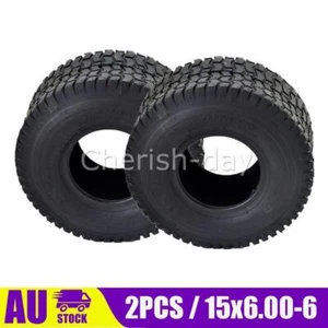 2PCS Commercial Turf Saver Ride On Mower Tyre 15x6.00-6 inch Rider Tube Tire NEW - Picture 1 of 8
