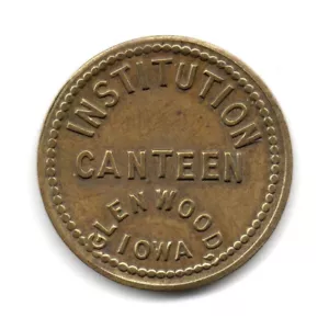 MENSA ISTITUZIONALE • BUONA PER 5¢ IN COMMERCIO • GLENWOOD, IOWA, IA. • TC-141784 - Foto 1 di 2