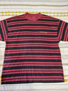 Vintage Bugle Boy Shirt T Shirt XLarge Striped 90s Red Black - Picture 1 of 8