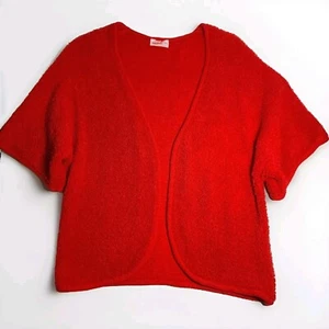 Mondi Terrycloth Cardigan Sweater Cotton Blend Open Front Size L 40 Vintage 80s - Picture 1 of 5