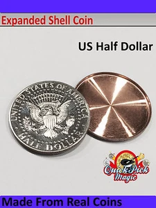 EEUU mitad Dólar Ampliado Moneda Cáscara / 50 CÉNTIMOS hecho de Real - Picture 1 of 2