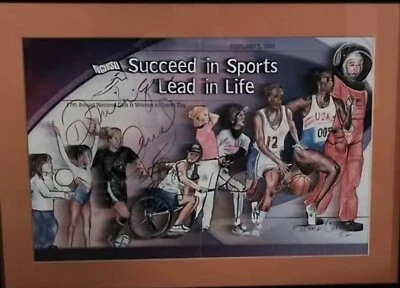 Signed and Framed Poster Olympic Gymnast Gold Medalist Dominique Dawes Team USA Foto 1 de 4