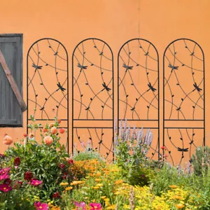 4-Pack Rustproof Metal Garden Trellis,Outdoor Flower Support for Climbing Plants - Picture 1 of 6