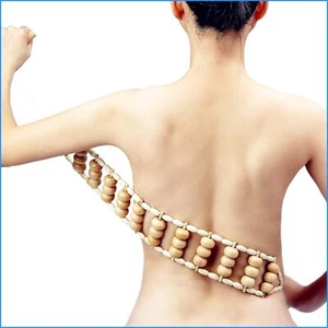 Wood Back Massage Roller Rope Tools, Lymphatic Drainage Therapy Portable Massage - Picture 1 of 15