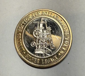 Silver legacy Reno Nevada .999 Silver Strike $10 Gaming Token - Picture 1 of 2