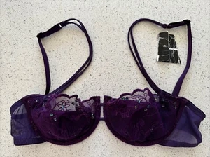 New JASPER CONRAN bra Underwired Pretty 34A Half Lined Deep Purple (Tatty Tag) - Picture 1 of 2