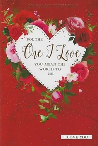 FOR THE ONE I LOVE VALENTINE'S DAY CARD - Picture 1 of 2