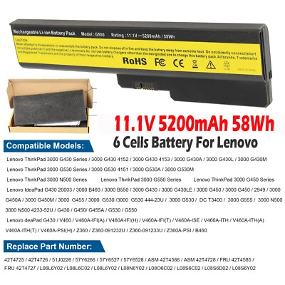 ✅Batería para Lenovo 3000 G430 G450 G530 G550 L08N6Y02 L08S6C02 L08S6D02 L08L6Y02 Foto 1 de 4