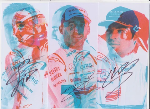 Williams F1 Card 3x Postcards Hand Signed Autographs Kubica Strolll Sirotkin Cover