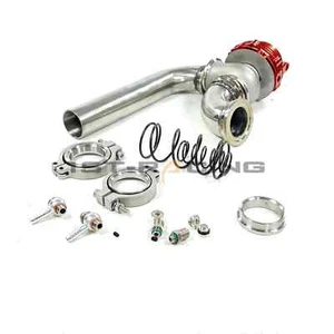 FOR Tial 44mm VBand Turbo External Wastegate 14PSI+90Deg Elbow inlet+outlet pipe - Picture 1 of 1