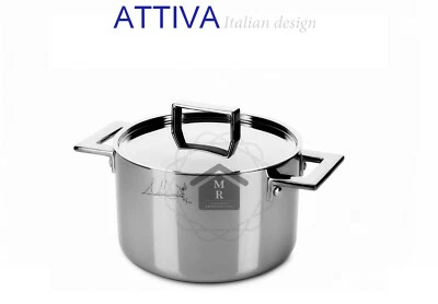 PENTOLA ALTA TRIMETALLO INDUZIONE CON COPERCHIO LINEA ATTIVA MEPRA - Immagine 1 di 4