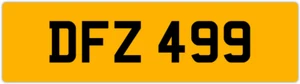 DFZ 499 D 3x3 DATELESS PRIVATE NUMBER PLATE DOM DAN DON DAV DEL DEZ DEC DAZ DEA - Picture 1 of 1
