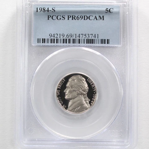1984 S JEFFERSON NICKEL PCGS PROOF 69 DEEP CAMEO TYPE 1 US 5C COIN Cover