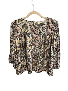 MASAI Copenhagen Womens Top Paisley Peasant Blouse Boho 3/4 Sleeve Sz S - Picture 1 of 6