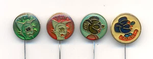 TOM & JERRY funny-looking Yugoslav type cartoon of these two characters, 4 pins - Picture 1 of 2