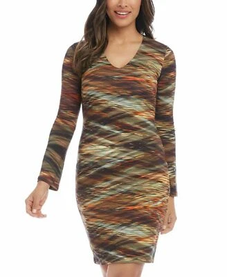 NUEVO VESTIDO VAINA KAREN KANE VISCOSA CARRERA TALLA L TALLA XL $139 Foto 1 de 2