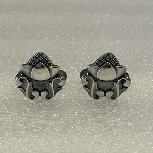 Rare Georg Jensen Sterling Silver Cufflinks #642 ACORN Denmark Vintage Pre-owned - Picture 1 of 10