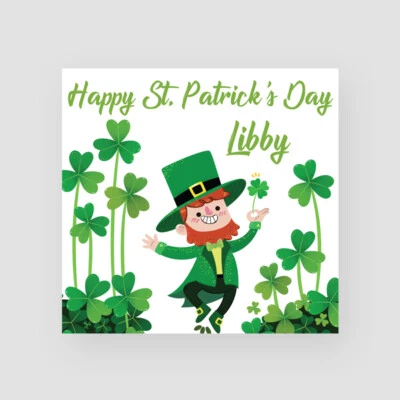 Personalised Handmade St Patrick's Day Card - Him/Her, Paddy, Leprechaun, Clover - Image 1 of 4