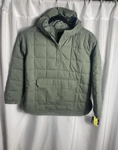 Art Class Girls Size L 10/12 Green Quilted Hoodie NWT Kangaroo Pocket Snap - Picture 1 of 16