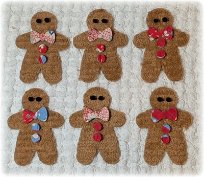 Vintage Cutter Quilt Gingerbread Boy Applique Cut Outs Die Cuts Ornaments Sets - Image 1 of 4