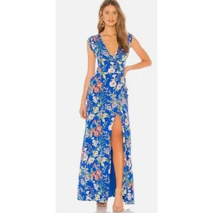 Yumi Kim Silk Dress Small, Floral Sleeveless V Neck Wrap - Picture 1 of 7