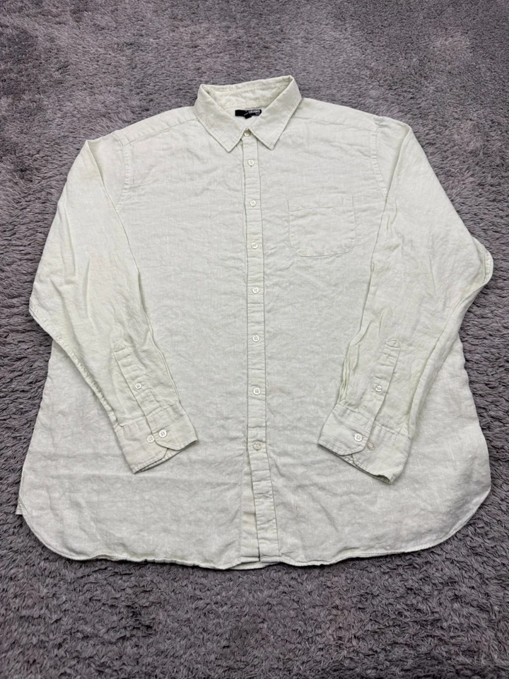 Camisa Murano Hombre 2XLT Alta Verde Menta Lino Manga Larga Abotonada Foto 1 de 4