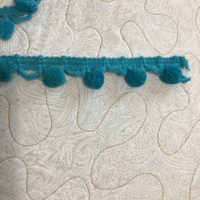 Consola vintage cortina y bobble color turquesa 18 yardas coser especial Foto 1 de 4