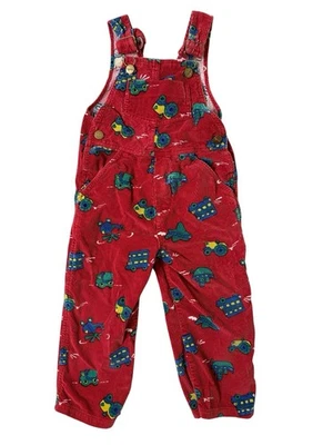 Mono vintage para niños paleta baberos pana rojo barco tractor helicóptero talla 4 Foto 1 de 4