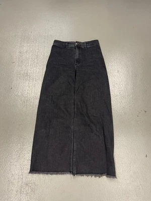 Billabong Denim jeans Womens 28 Black High Rise Maxi Raw Hem Split Front Casual - Image 1 of 4