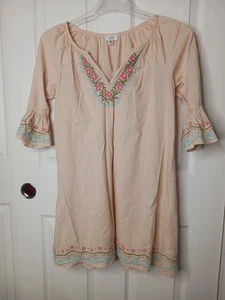 Bestickter V-Ausschnitt 3/4 Länge Rüschenärmel Boho Hippie Fee von Aphorism Medium - Bild 1 von 11