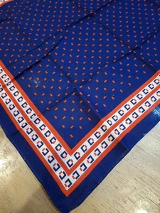 Vintage rot blau & weiß geometrisch Bandana 100% Baumwolle Taschentuch Made in Germany - Bild 1 von 6