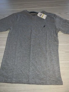 Nautica T-Shirt Tee Youth Boy's Medium (10-12) Gray Short Sleeve Logo New - Picture 1 of 5