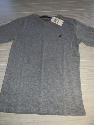 Nautica T-Shirt Tee Youth Boy's Medium (10-12) Gray Short Sleeve Logo New - Image 1 of 4
