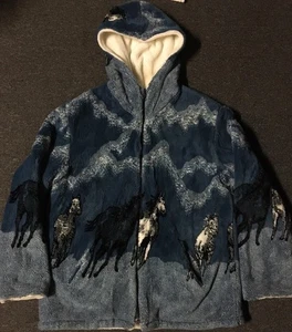 Chaqueta De Colección Años 90 Caballo Pila Profunda Polar AOP XL Arte Vaporwave Naturaleza Esquí Grunge Años 80 - Imagen 1 de 9