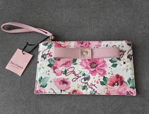 Muñequera Juicy Couture Peek A Bow Grande Rosa Floral Imitación Cuero Corazón Lazo - Imagen 1 de 7