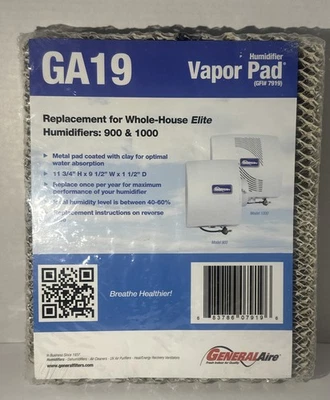 Almohadilla (s) de vapor humidificador de repuesto genuino OEM GeneralAire 7919 GA-19 Foto 1 de 4